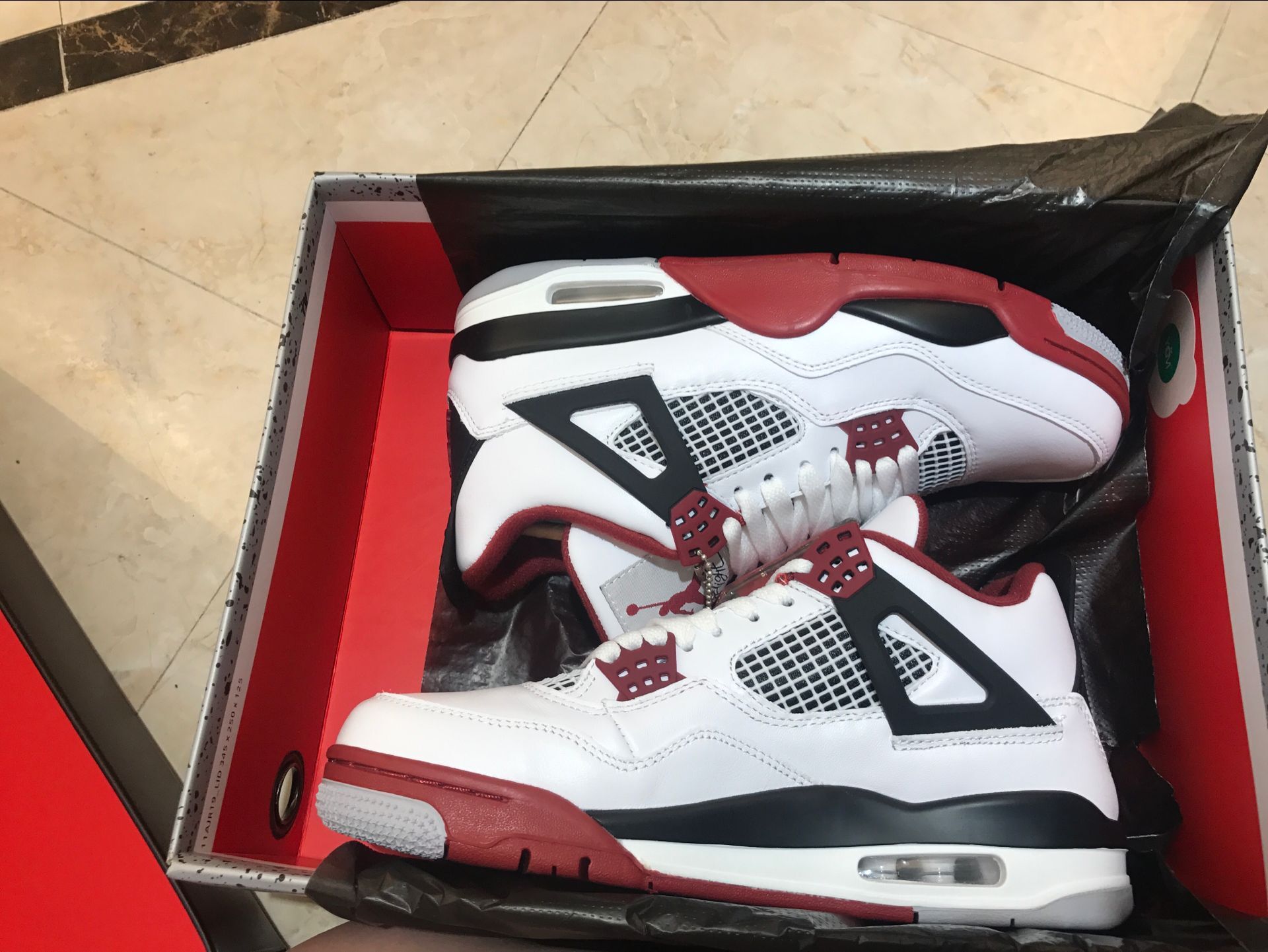 New Air Jordan 4 White Wine Red Black Shoes